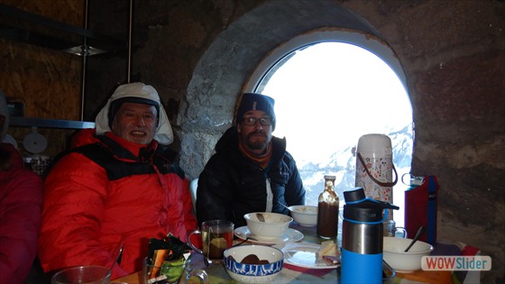 4. Tag Bethlemi Hut 3650m Speisesaal